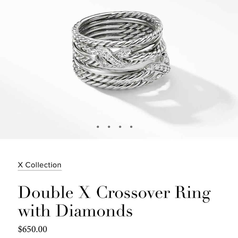 David Yurman Double X Crossover Ring with Diamonds